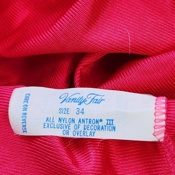 Vintage Vanity Fair Lace Front Pink Camisole Size 34 Pink Red Hot 17764 Lingerie - Picture 7 of 8